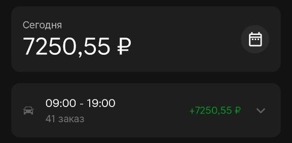 Магнит, авто: слот 09:00–19:00, 41 заказ — 7 250,55 ₽ (≈725 ₽/ч, посчитано нами).